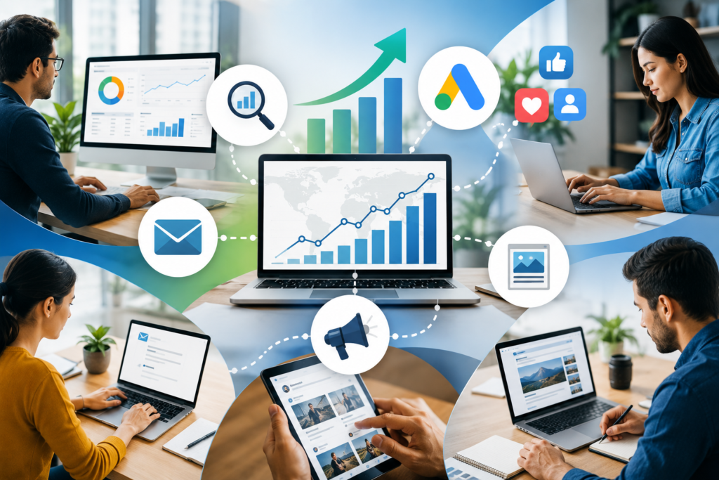 Digital Marketing Services including SEO PPC social media and content marketing